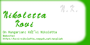 nikoletta kovi business card